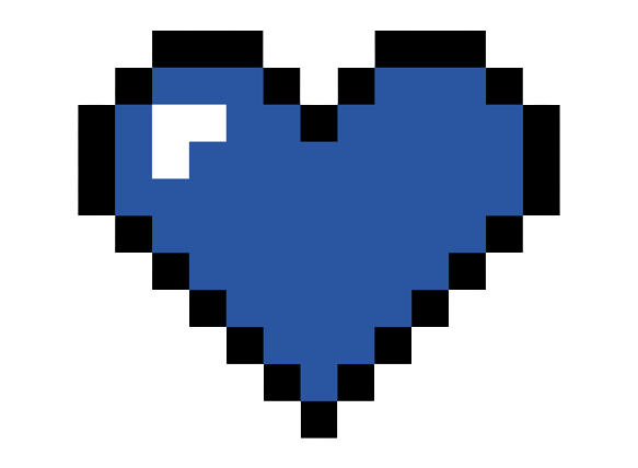 blue pixel art heart